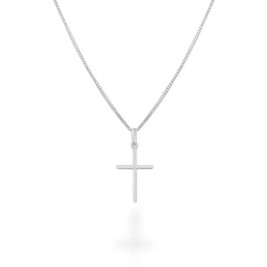 Corrente NJR Cruz lisa Prata 925
