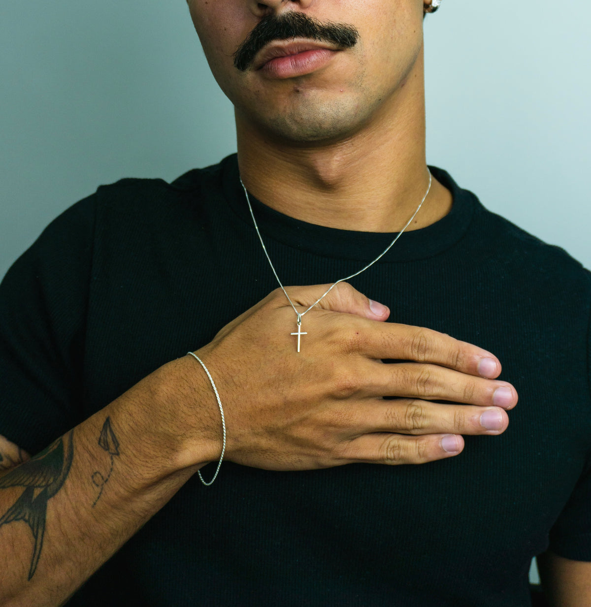 Corrente NJR Cruz lisa Prata 925