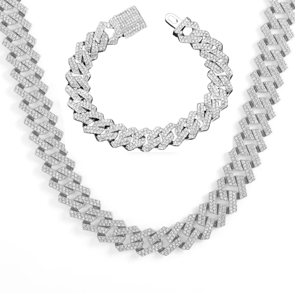 Corrente Ice Cuban Chain + Pulseira