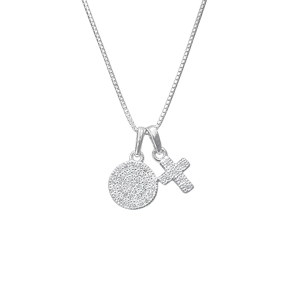 Colar Vinci + Pingente cruz Prata 925