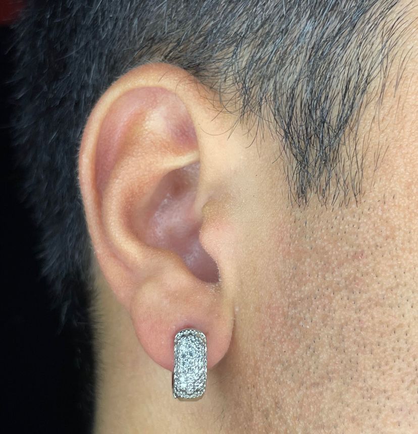 Argola Cravejada Prata NJR (P)