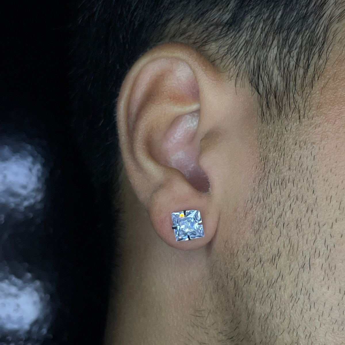 Brinco Pedra Quadrado