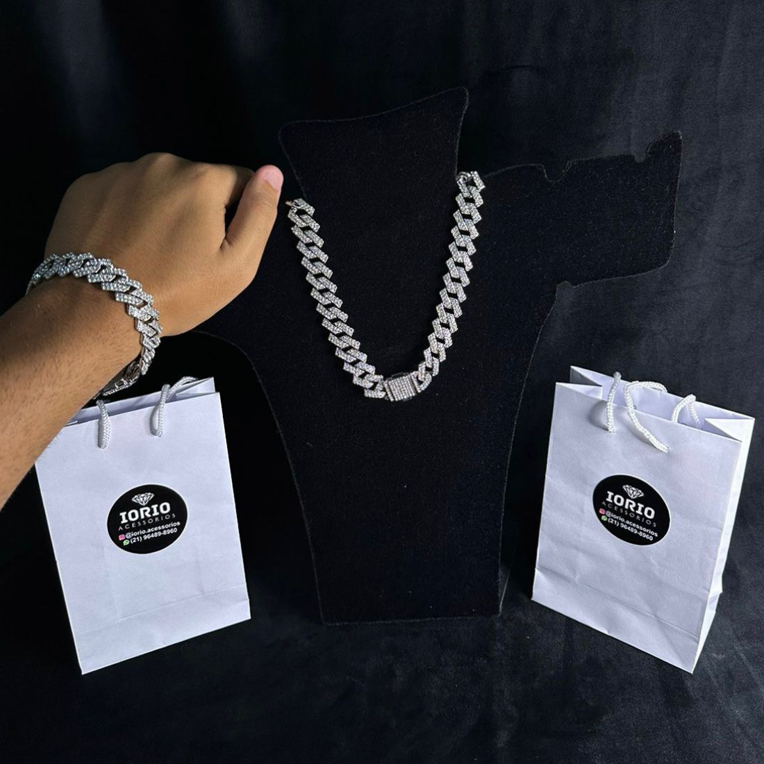 Corrente Ice Cuban Chain + Pulseira