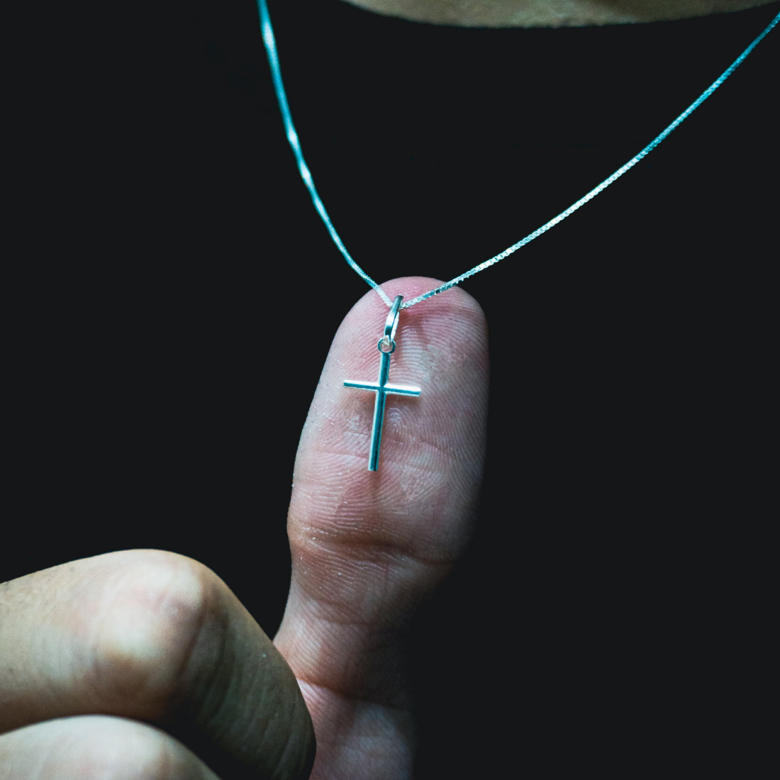 Corrente NJR Cruz lisa Prata 925