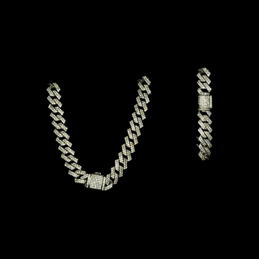 Corrente Ice Cuban Chain + Pulseira