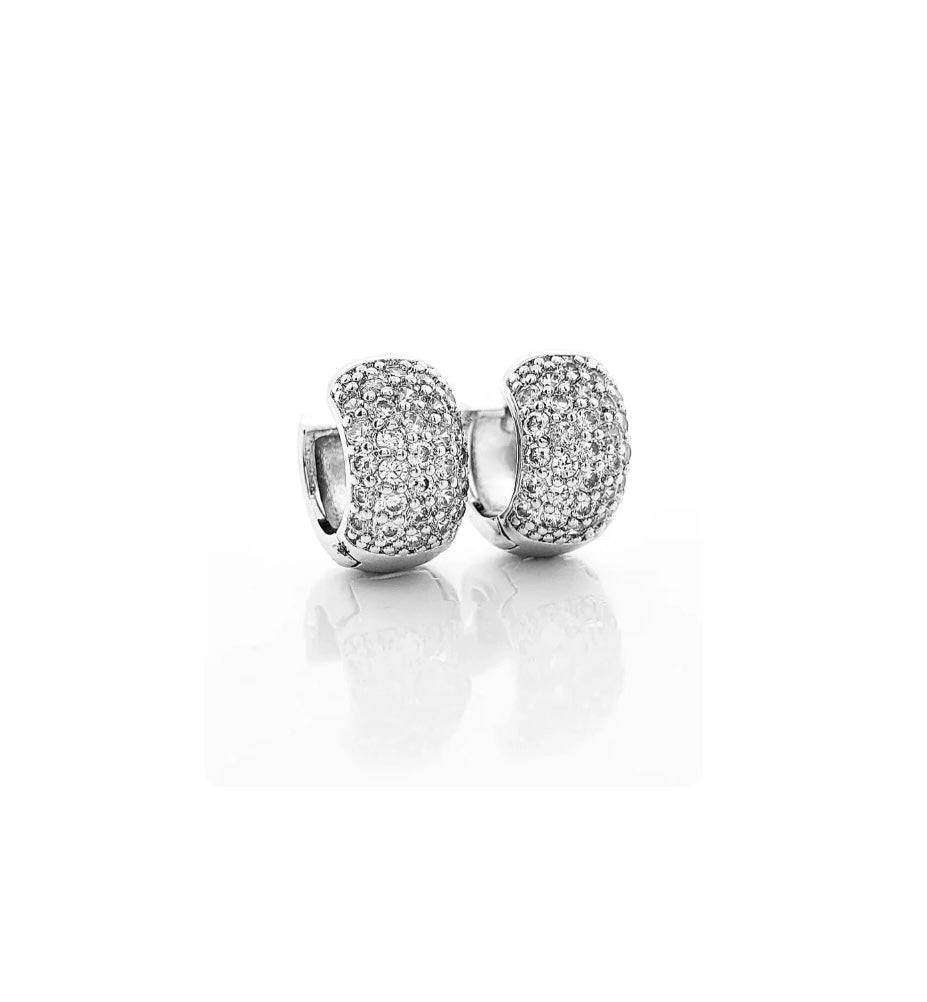 Argola Cravejada Prata NJR (M)