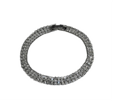 Pulseira Cravejada Prata (3 Listras)