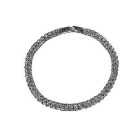 Pulseira Cravejada Prata (2 Listras)