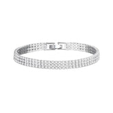 Pulseira Cravejada Prata (3 Listras)