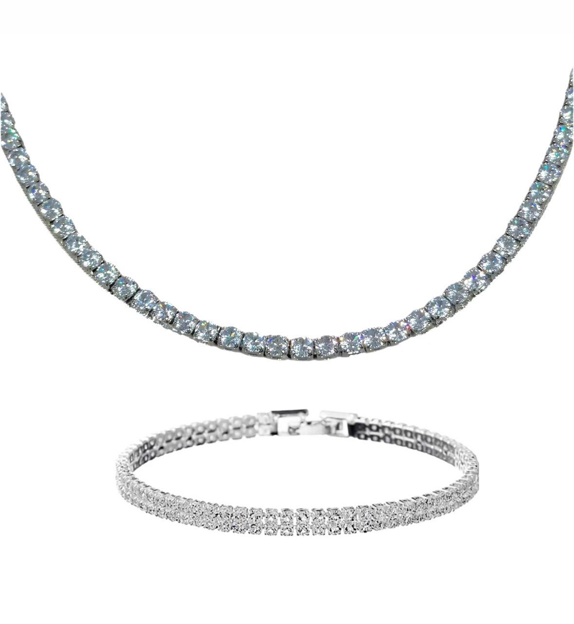 Corrente Riviera + Pulseira Cravejada+ FRETE GRÁTIS!