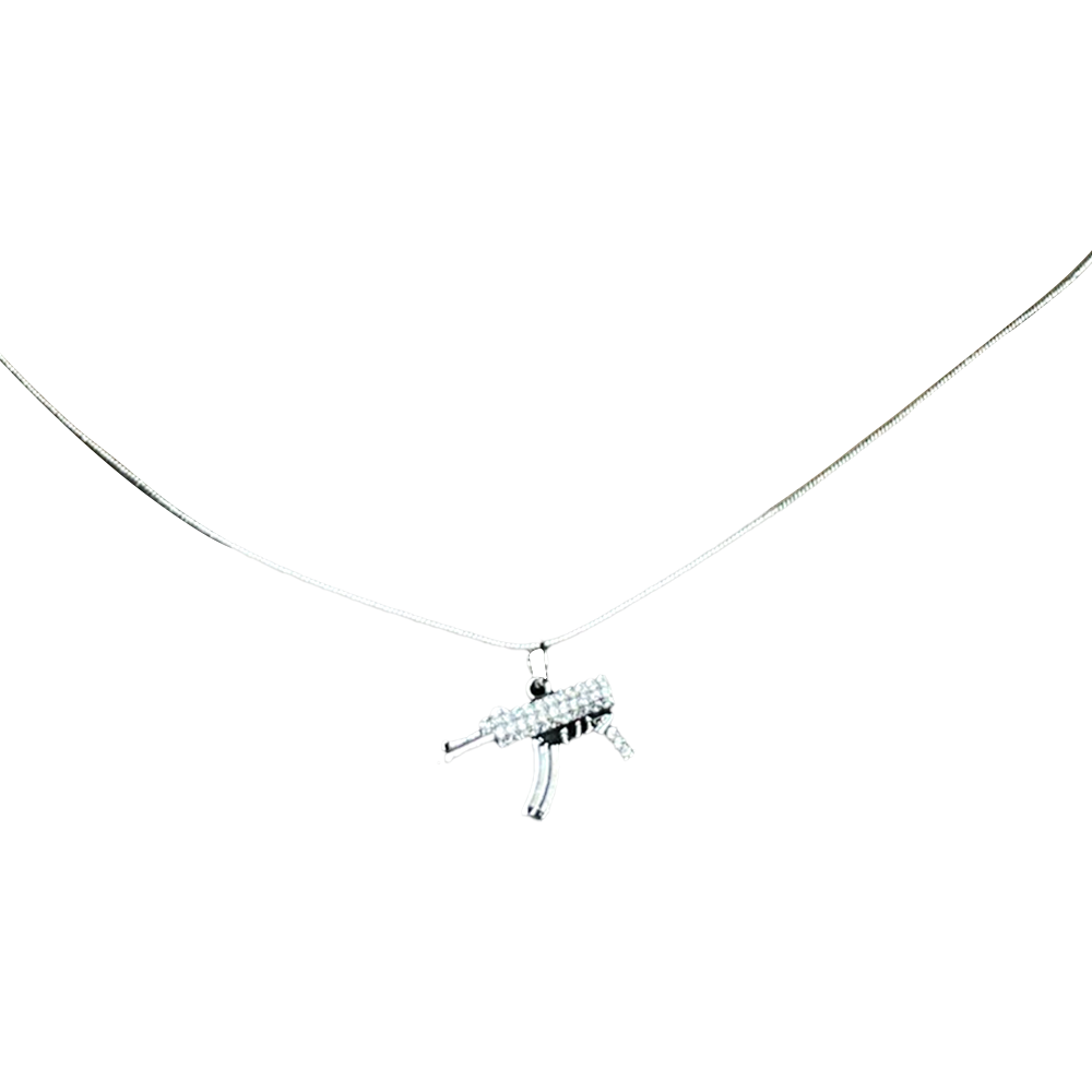 Corrente Pingente Arma Cravejada