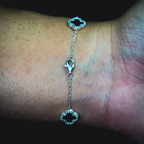 Pulseira Trevo cravejada Prata 925